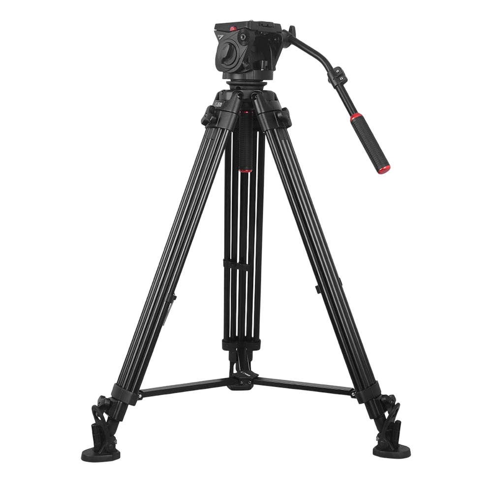Kingjoy VT-3510 Professional Video Tripod - Fluid Drag Head & Mid-Level Spreader (Max Load 15kg/33lbs)