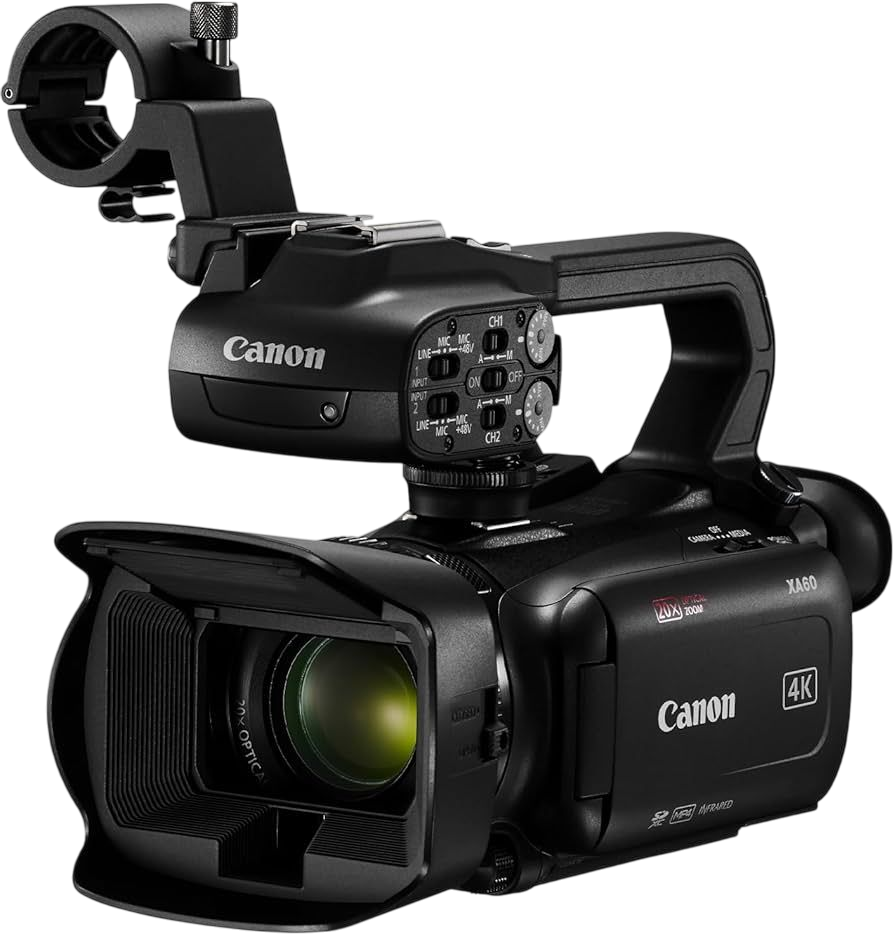 Canon XA60 4K UHD Camcorder w/ 20x Zoom, 5-Axis Stabilization & UVC Streaming - Pre-owned