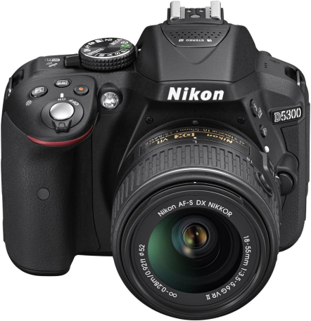 Nikon D5300 DSLR Camera Kit w/ AF-S 18-55mm VR Lens - 24.2MP, WiFi, 39-Point AF