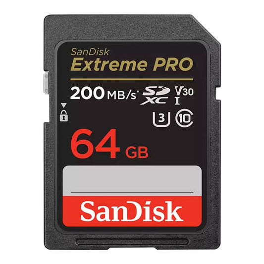 SanDisk Extreme PRO 64GB SDXC Card - 200MB/s (UHS-I, V30, U3, Class 10)