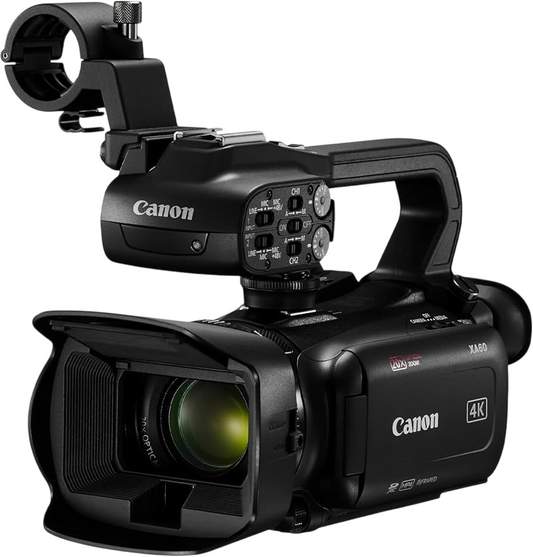 Canon XA60 4K UHD Camcorder w/ 20x Zoom, 5-Axis Stabilization & UVC Streaming - Pre-owned